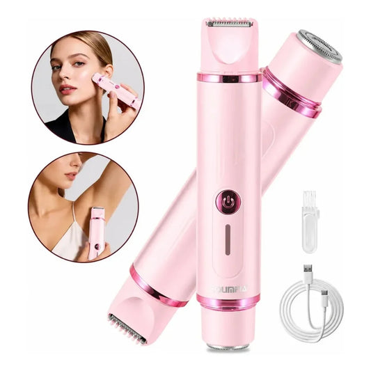 RASURADORA MUJER 2 EN 1 FACIAL Y CORPORAL PORTÁTIL