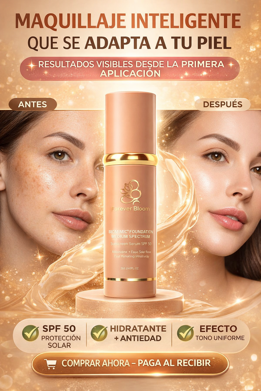 FOREVER BLOOM- PIEL PERFECTA EN 1 PASO SPF 50