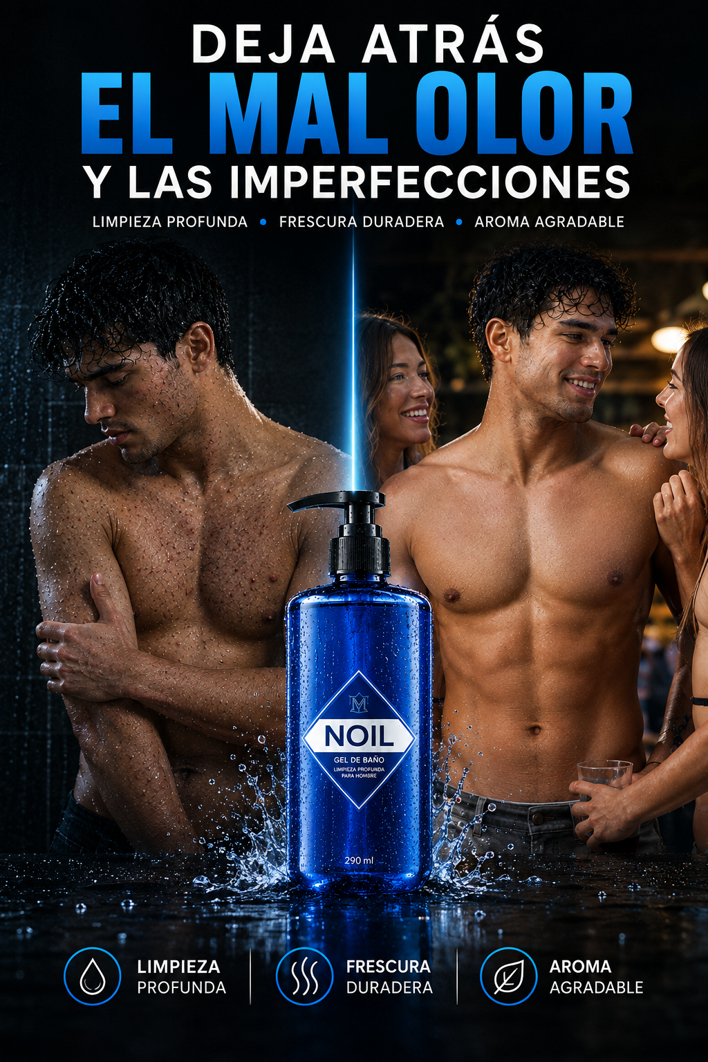 NOIL EXTREME SPORT| Gel de Ducha para Imperfecciones y Mal Olor